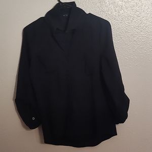 Black sheer button up